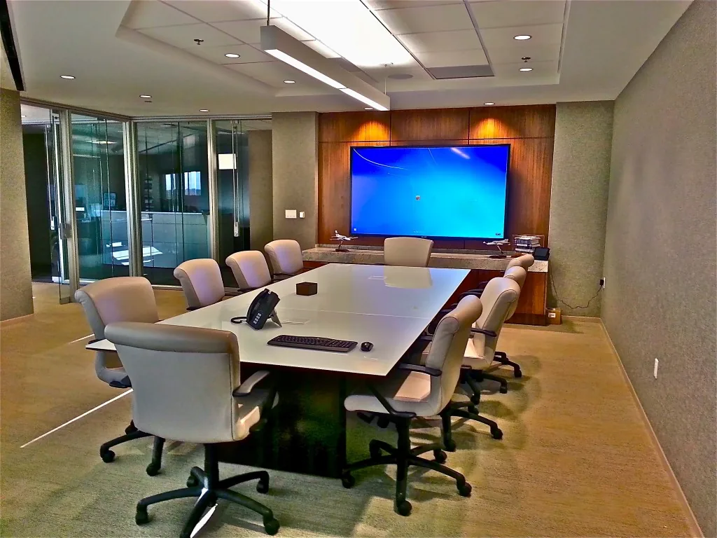 Corporate boardroom screen installation