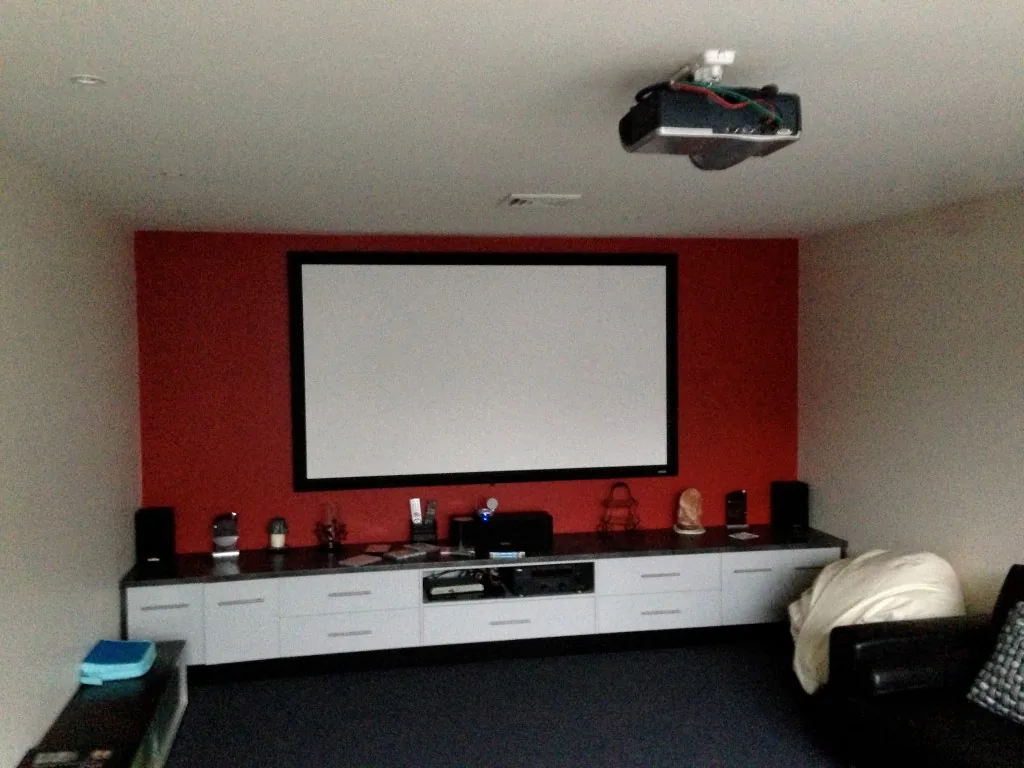 Projector and screen installation